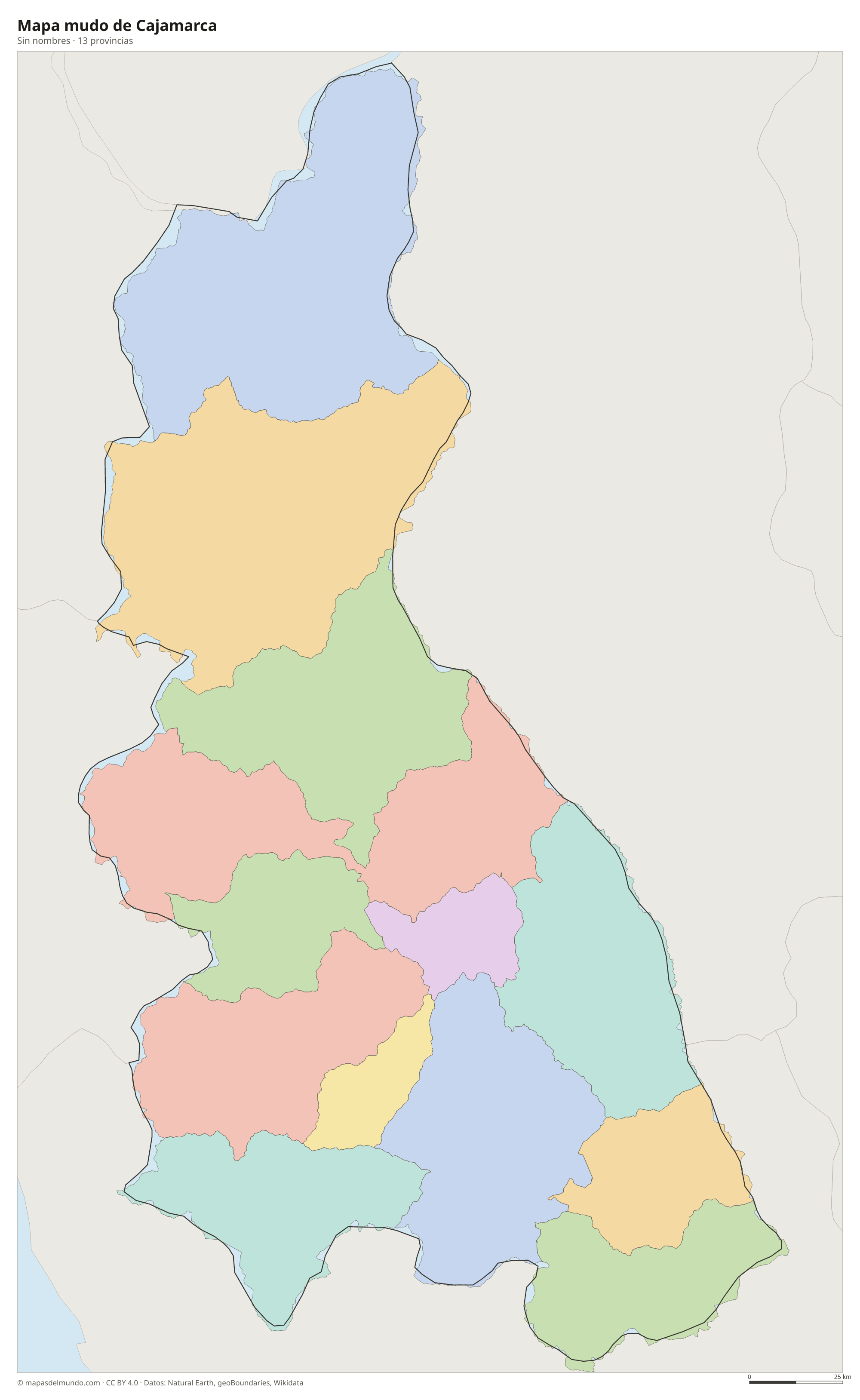 Mapa mudo de Cajamarca
