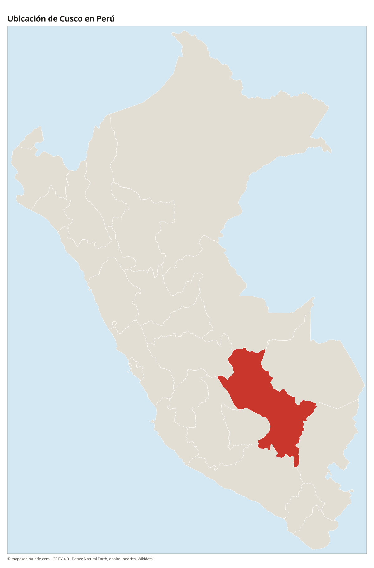 Ubicación de Cusco en el mapa del Perú