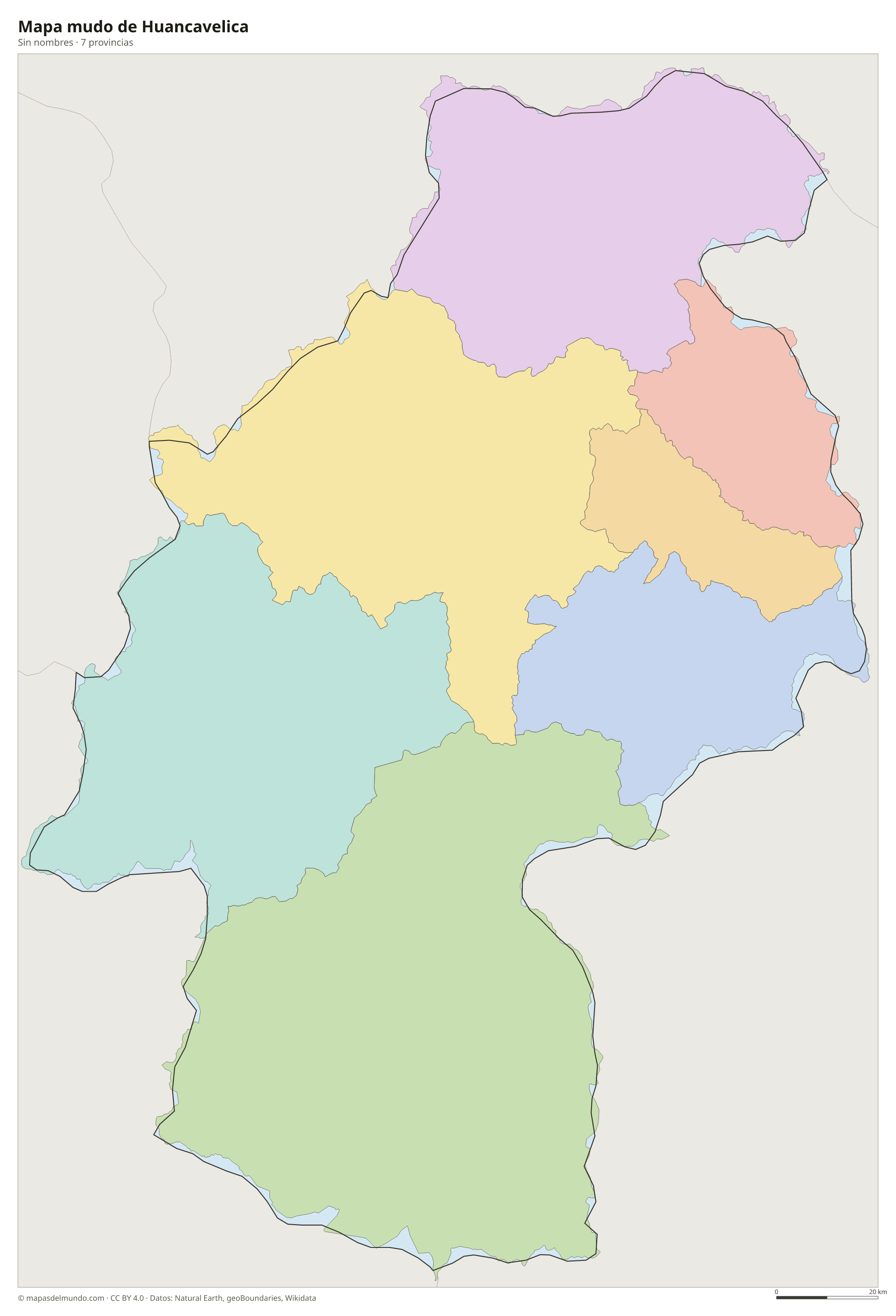 Mapa mudo de Huancavelica