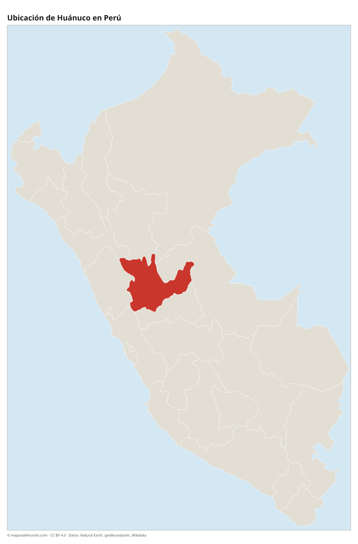 Ubicación de Huánuco en el mapa del Perú