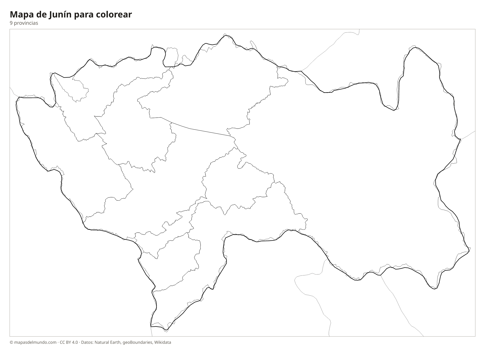 Mapa de Junín para colorear