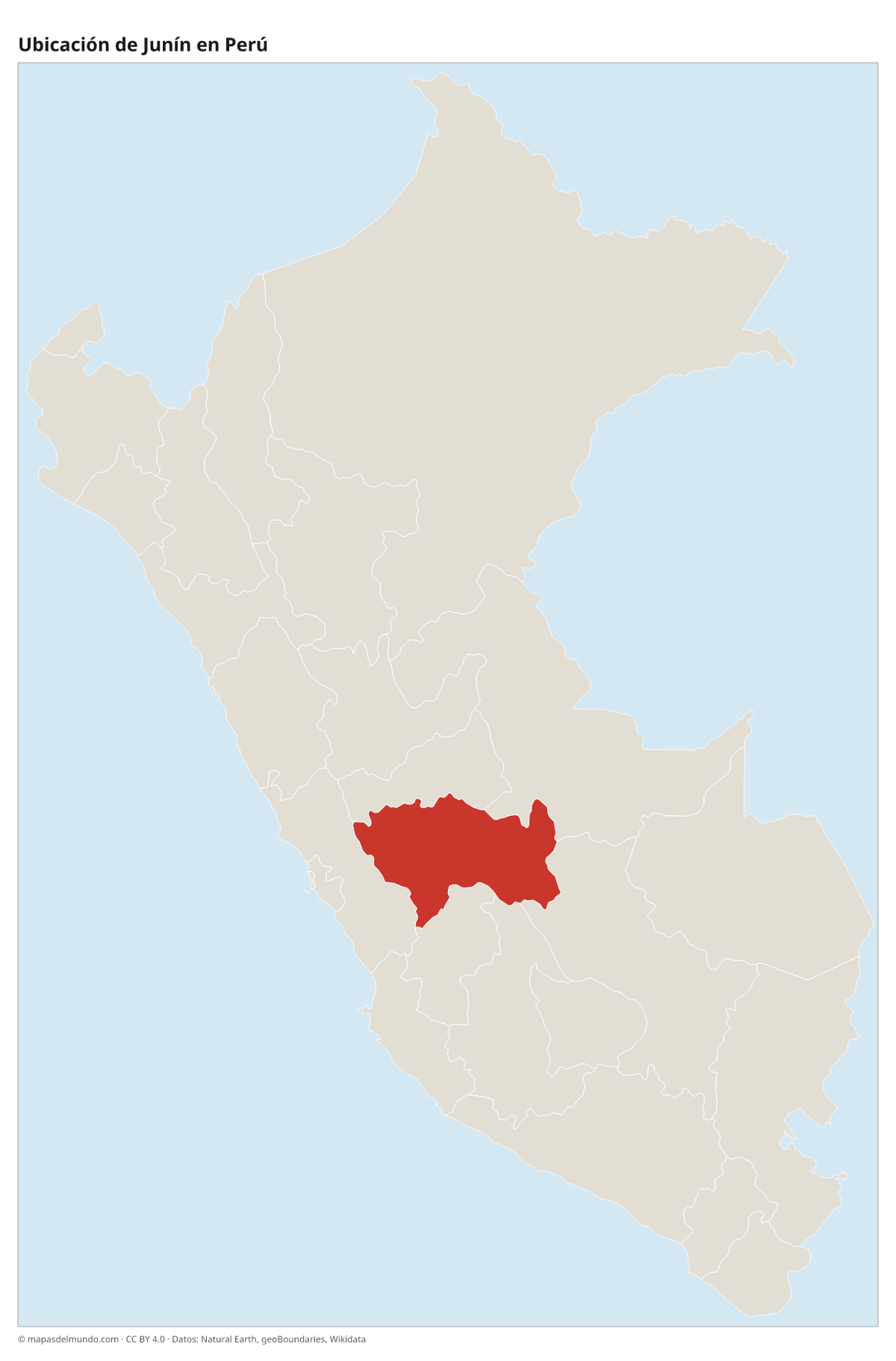 Ubicación de Junín en el mapa del Perú