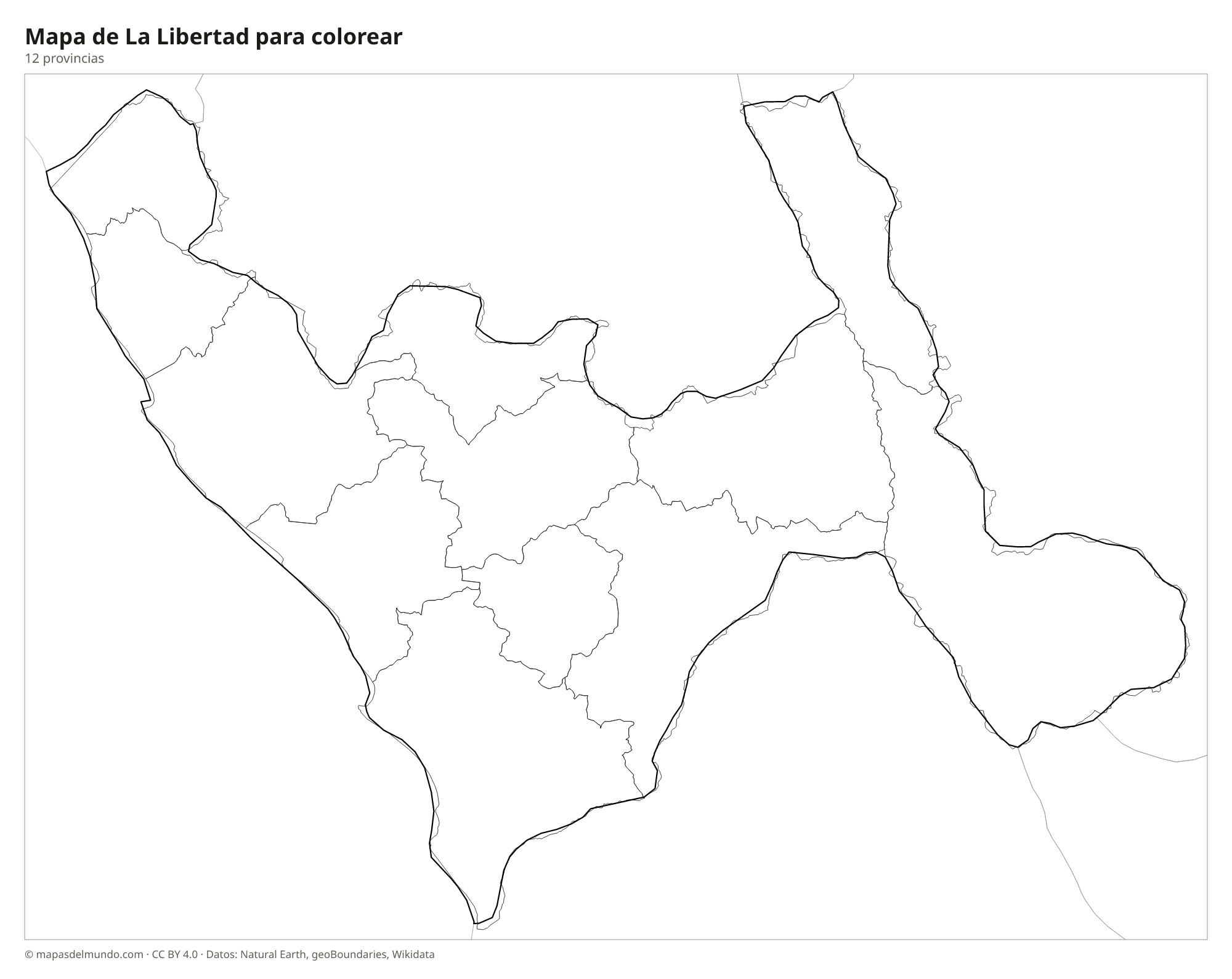Mapa de La Libertad para colorear
