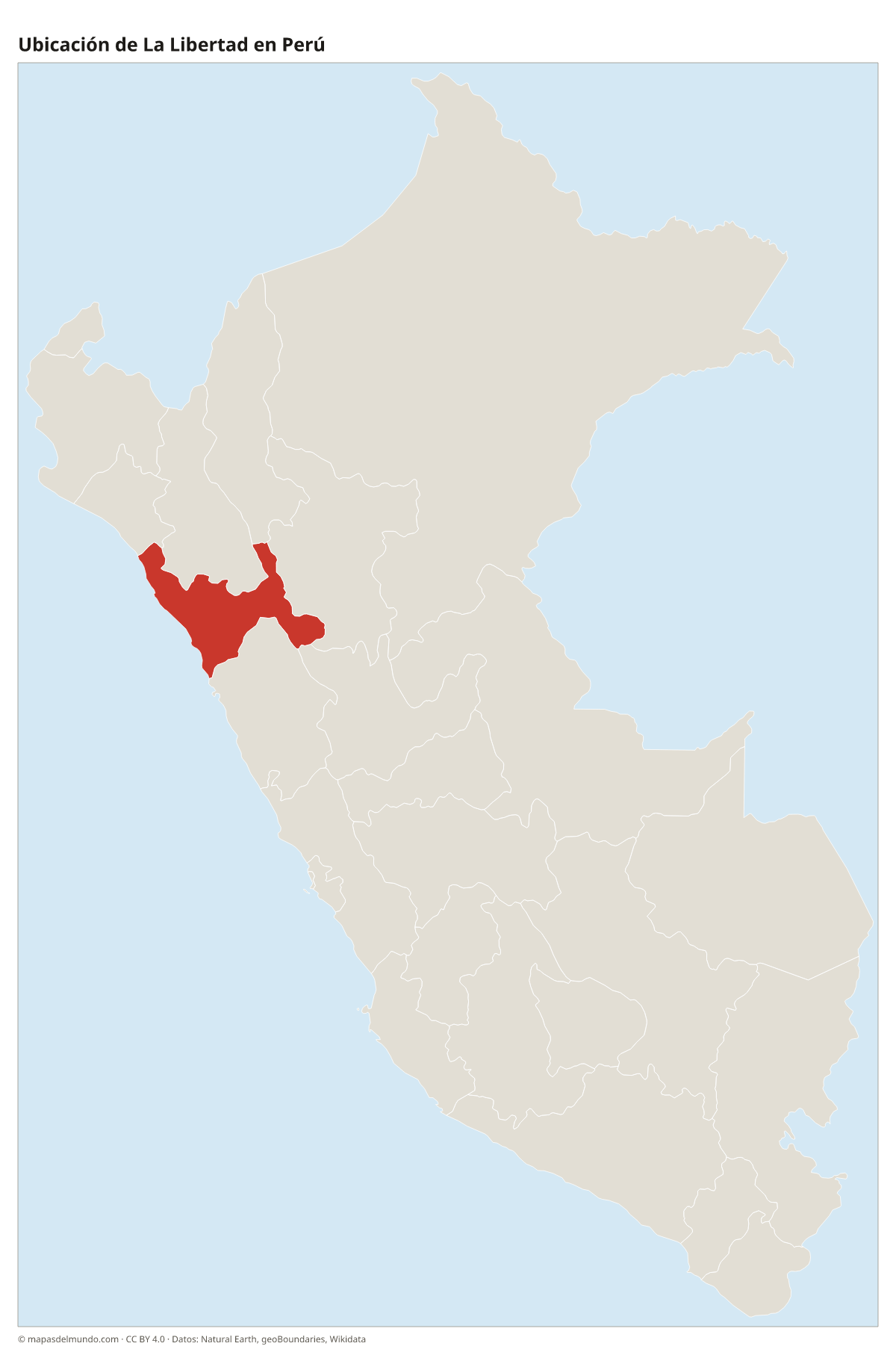 Ubicación de La Libertad en el mapa del Perú