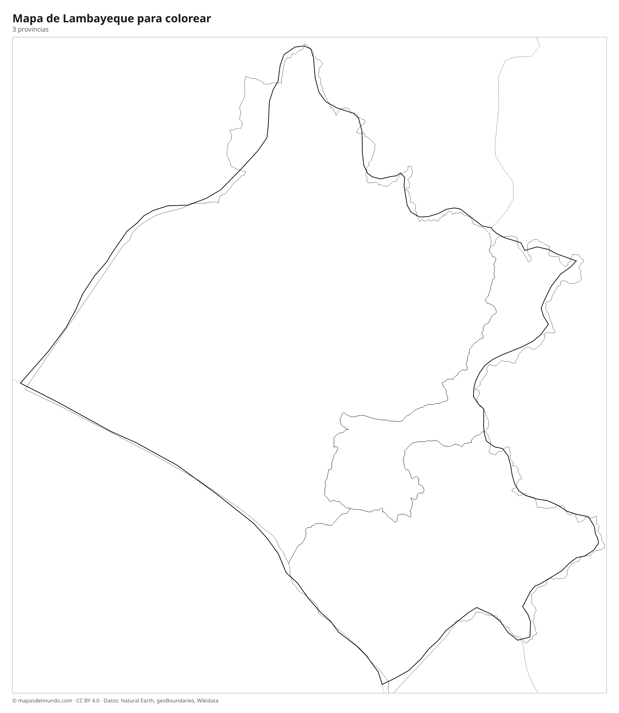 Mapa de Lambayeque para colorear