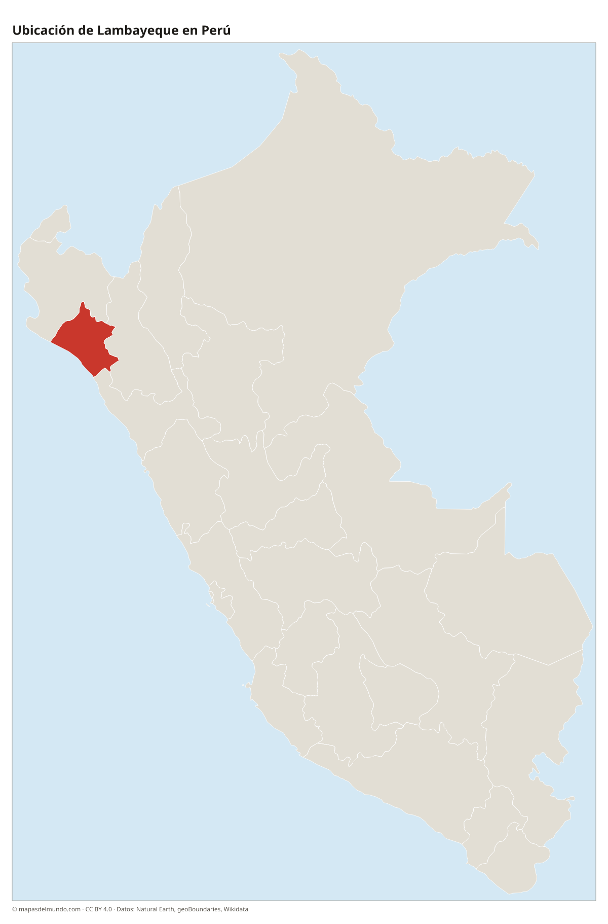 Ubicación de Lambayeque en el mapa del Perú