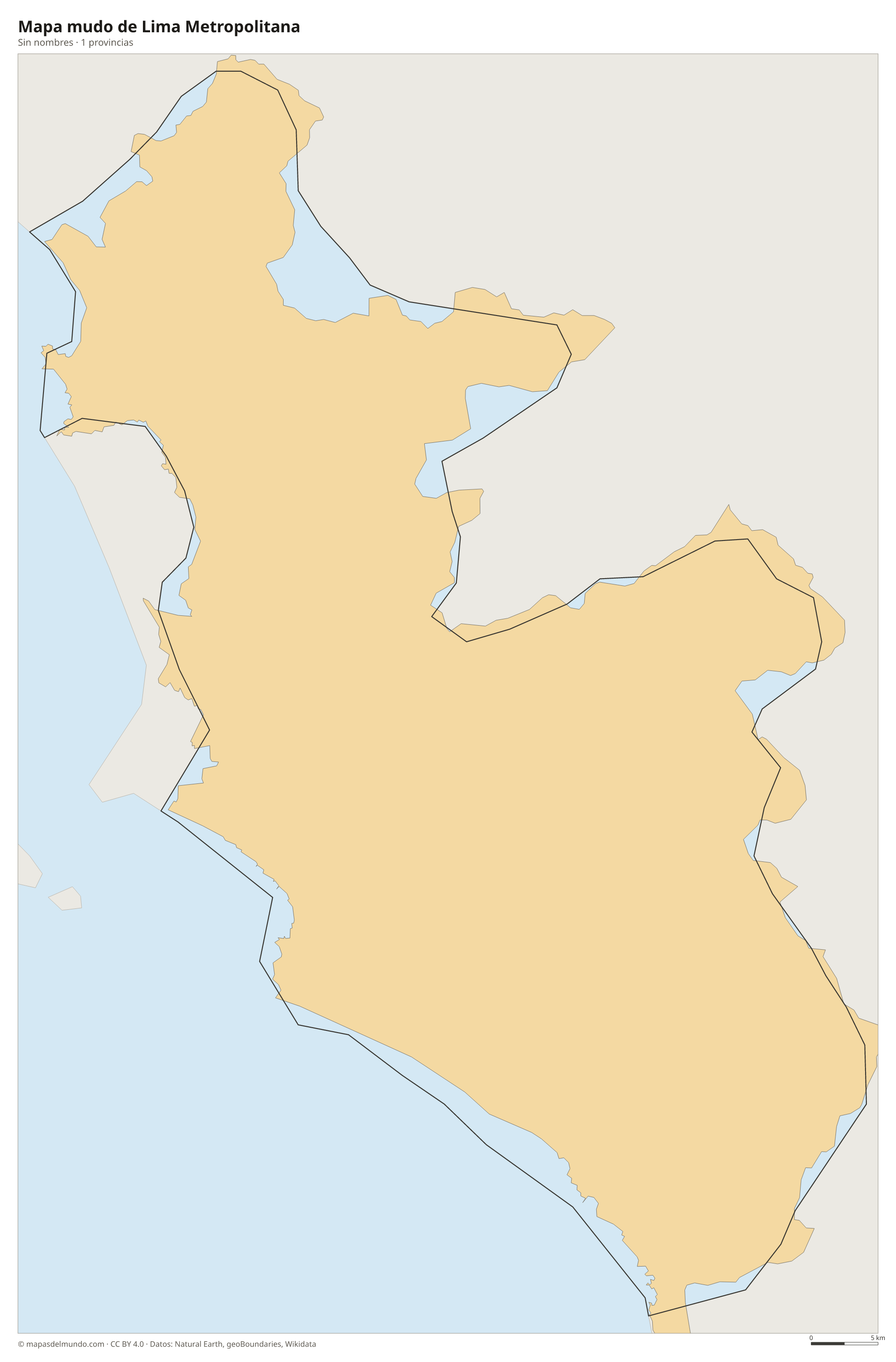 Mapa mudo de Lima Metropolitana