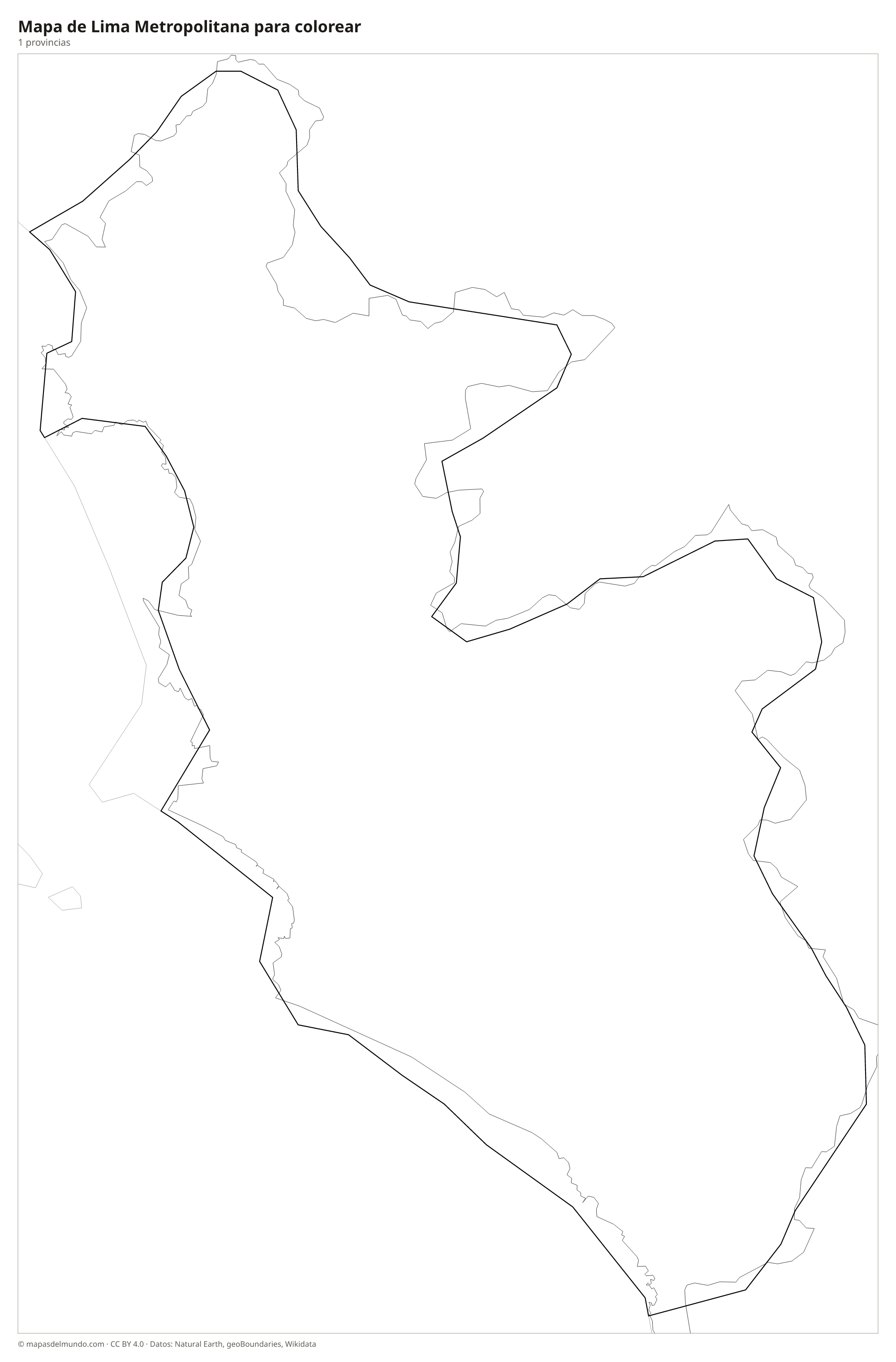 Mapa de Lima Metropolitana para colorear