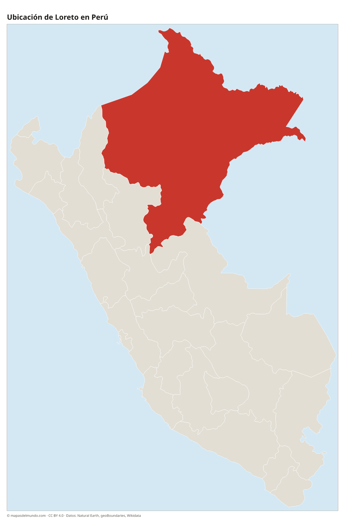 Ubicación de Loreto en el mapa del Perú