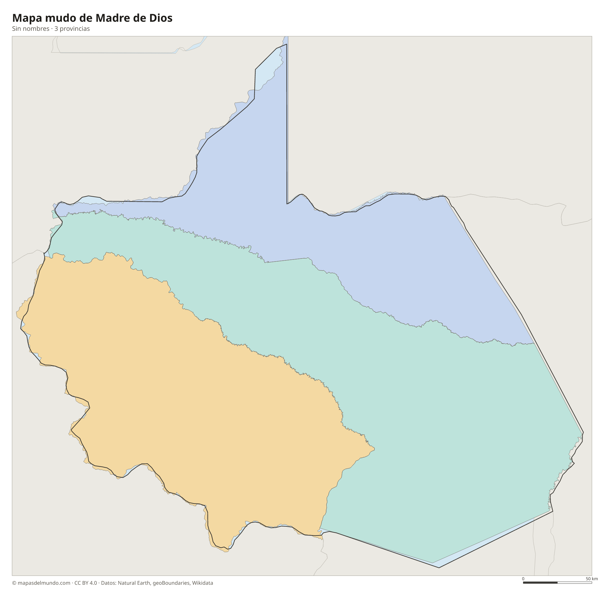 Mapa mudo de Madre de Dios