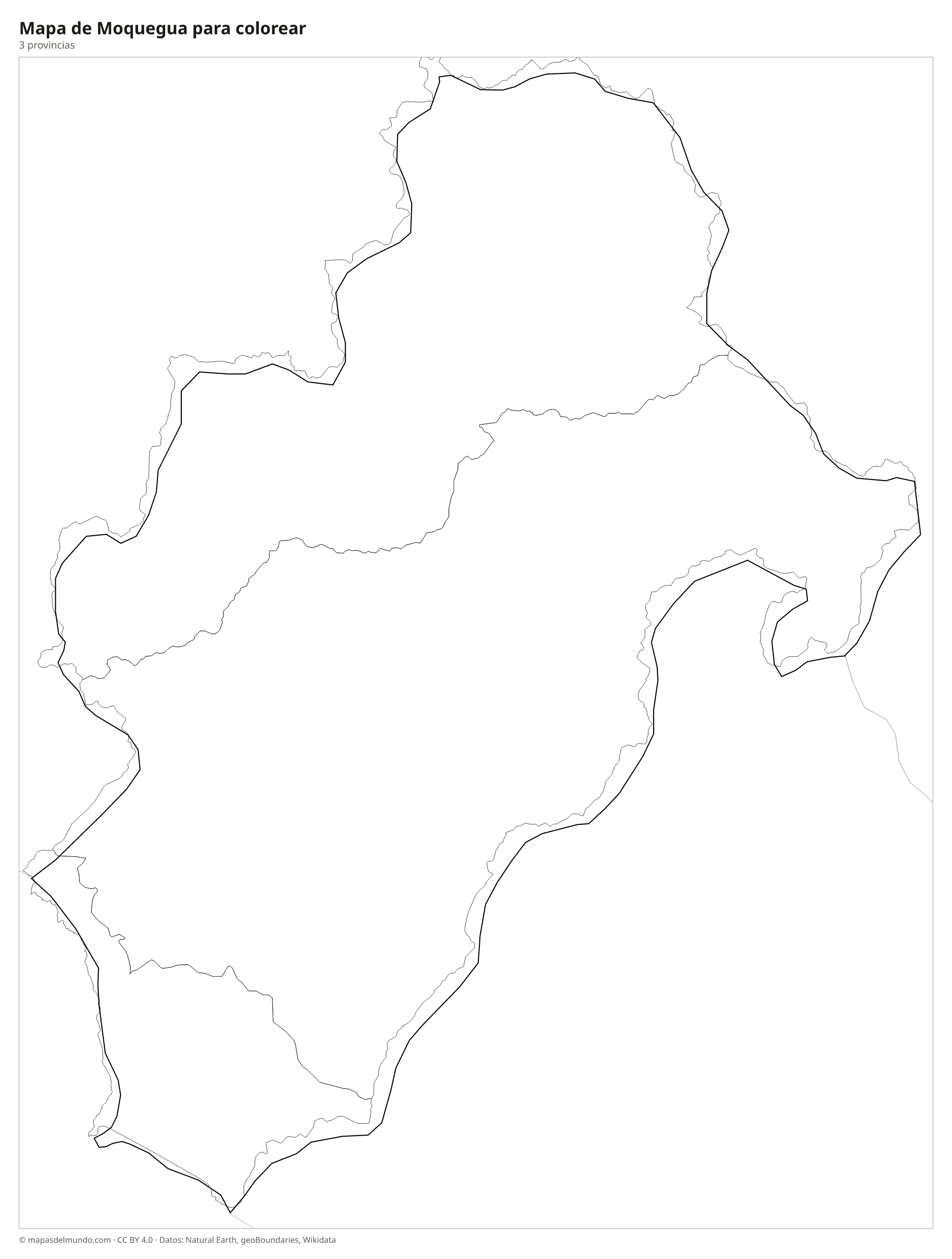 Mapa de Moquegua para colorear