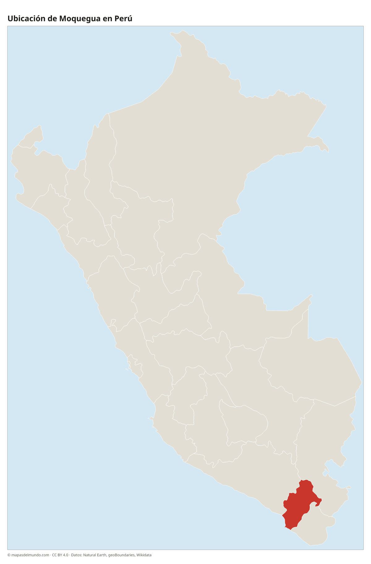 Ubicación de Moquegua en el mapa del Perú
