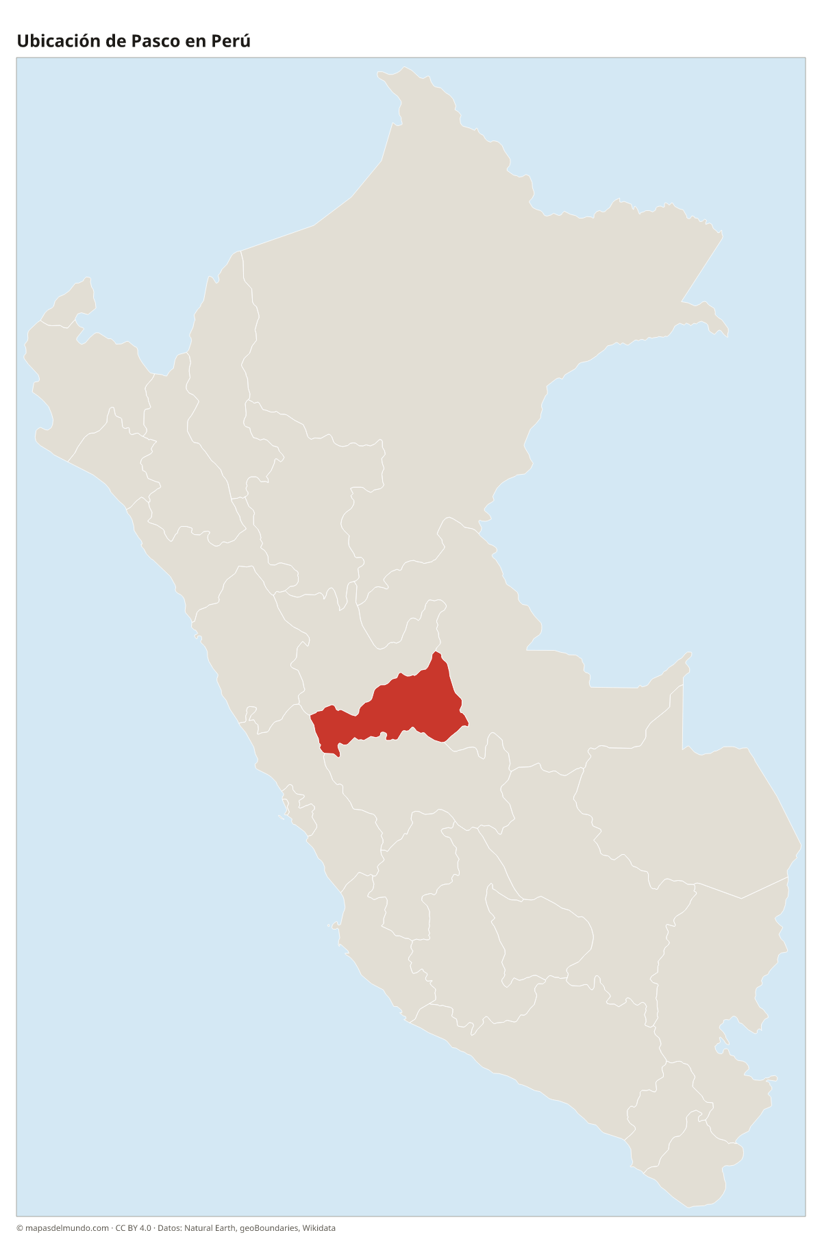 Ubicación de Pasco en el mapa del Perú