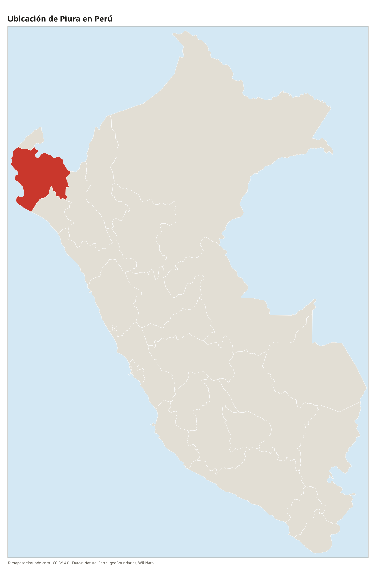 Ubicación de Piura en el mapa del Perú