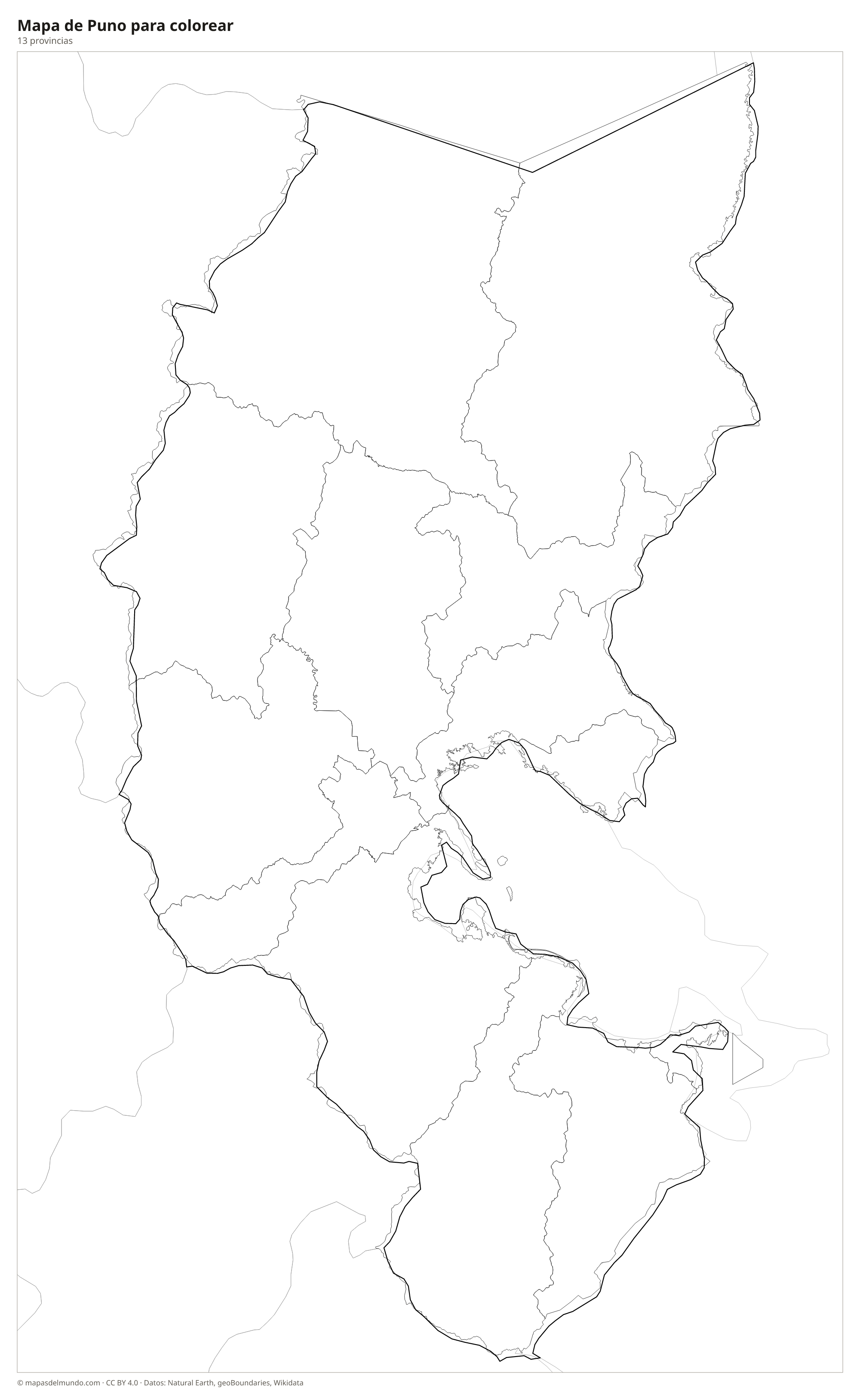 Mapa de Puno para colorear