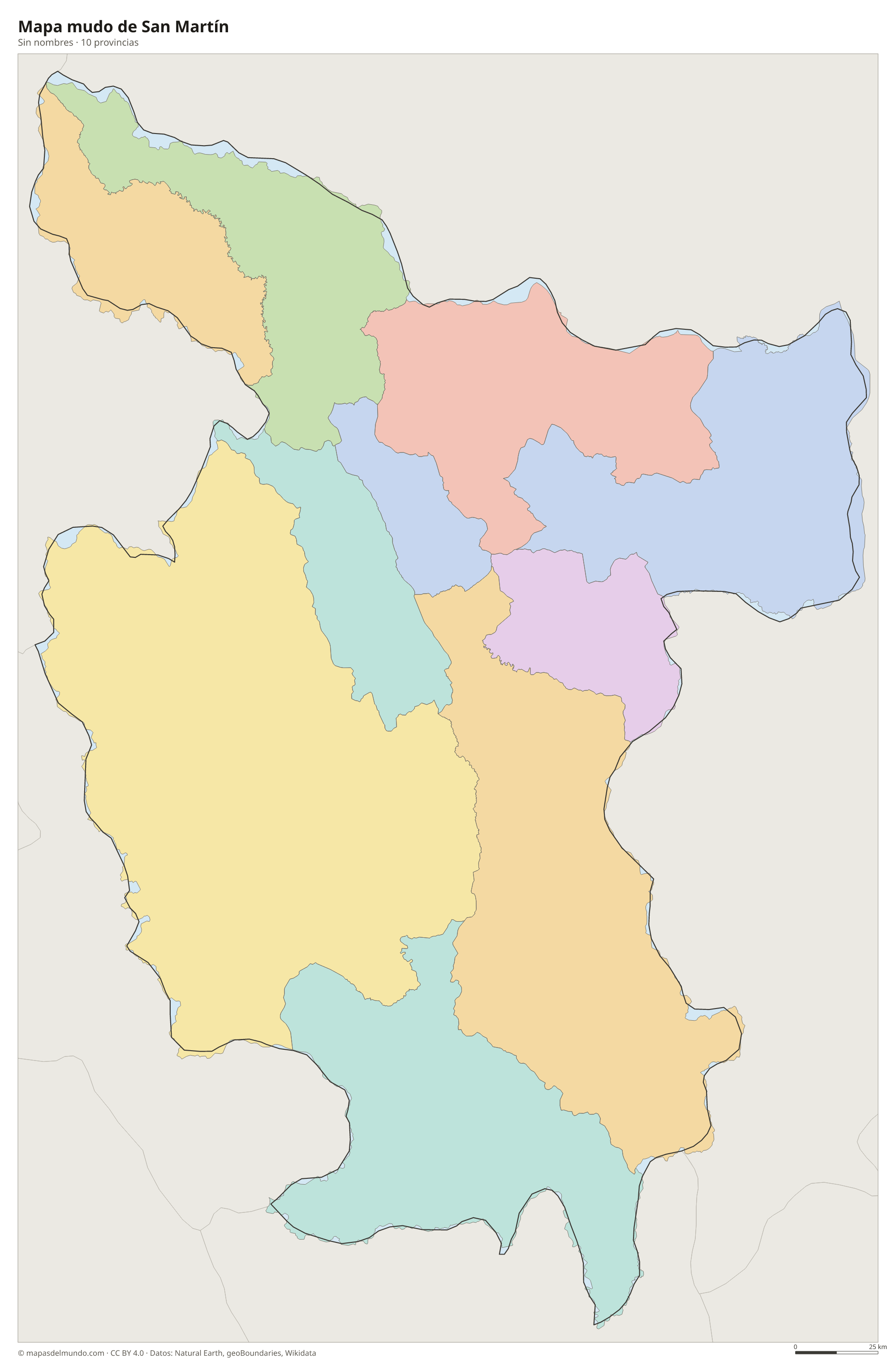 Mapa mudo de San Martín