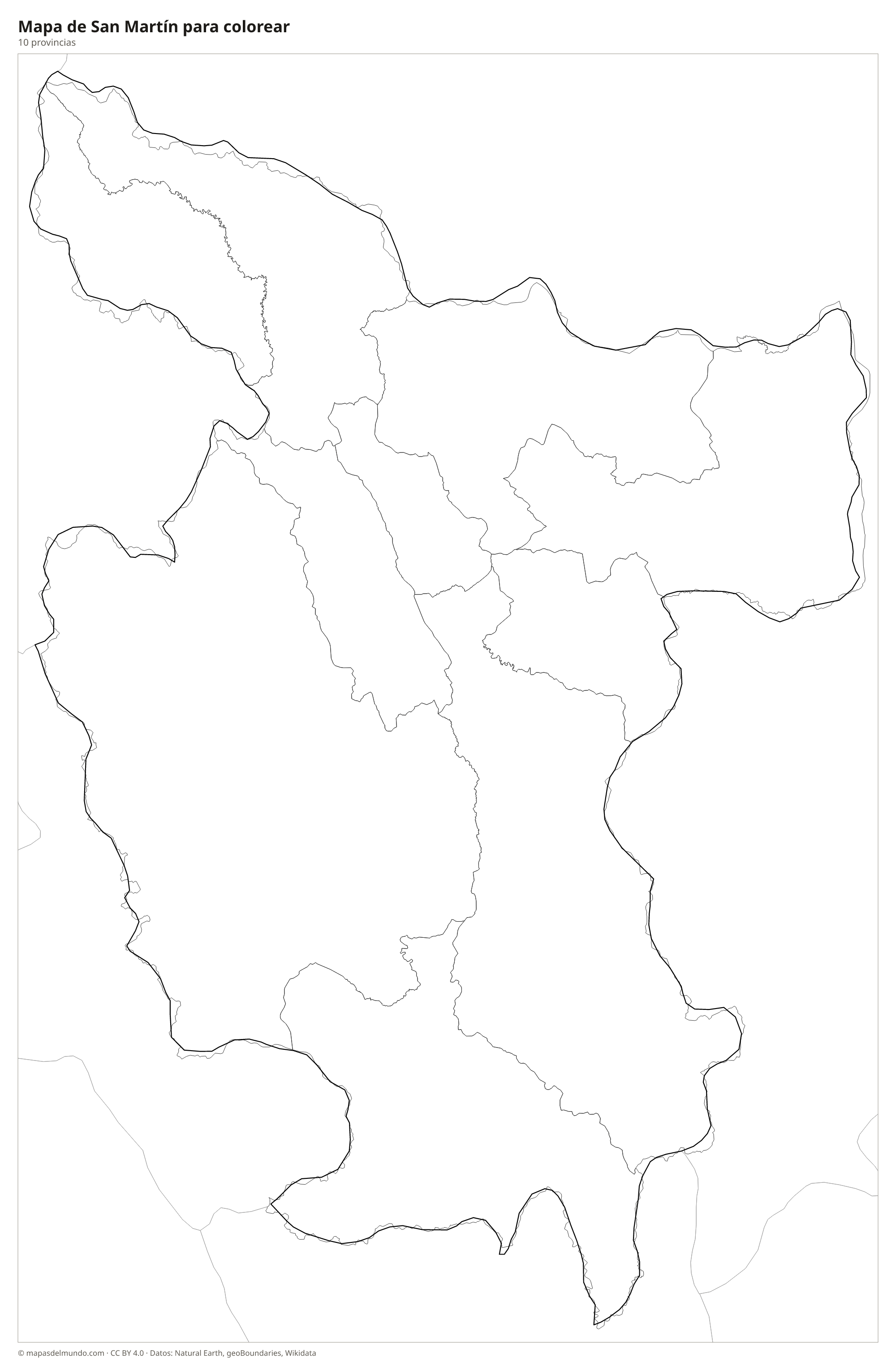 Mapa de San Martín para colorear