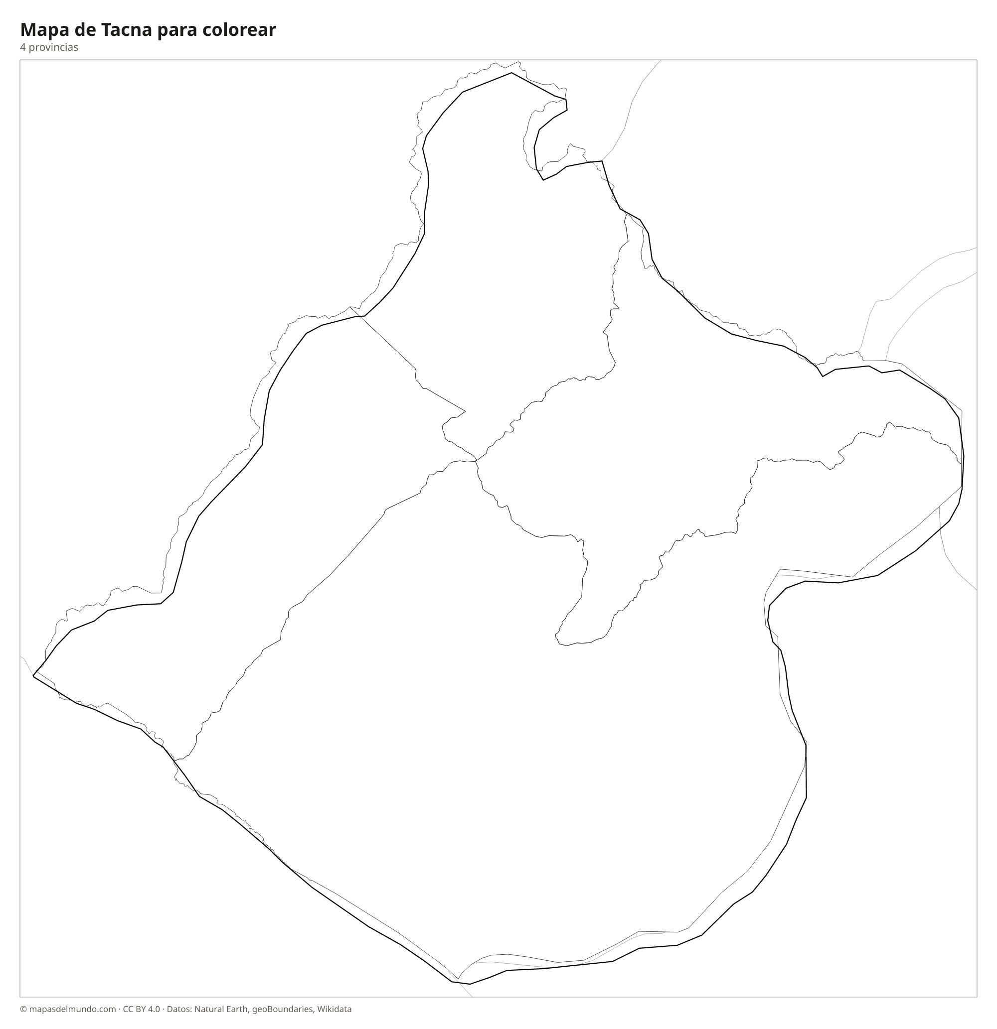Mapa de Tacna para colorear