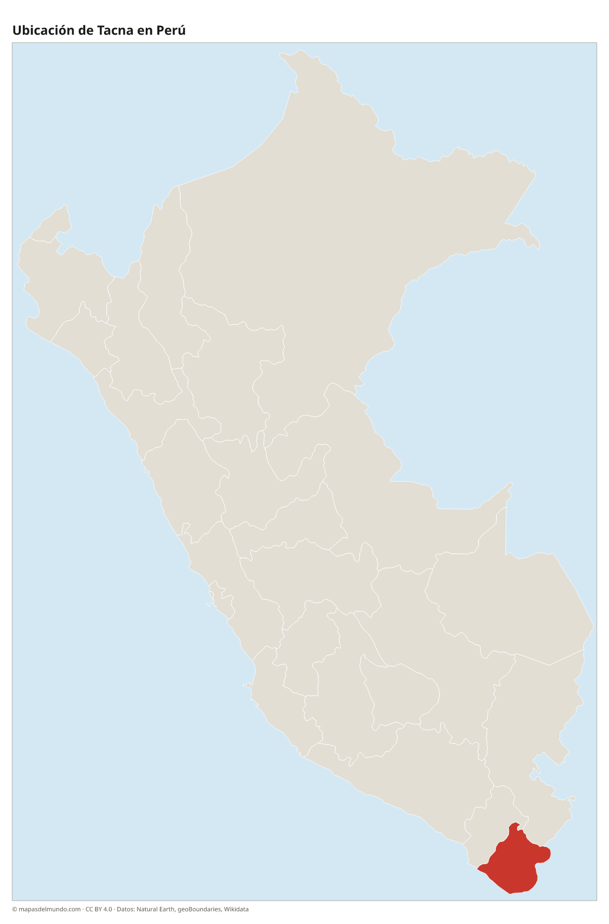 Ubicación de Tacna en el mapa del Perú