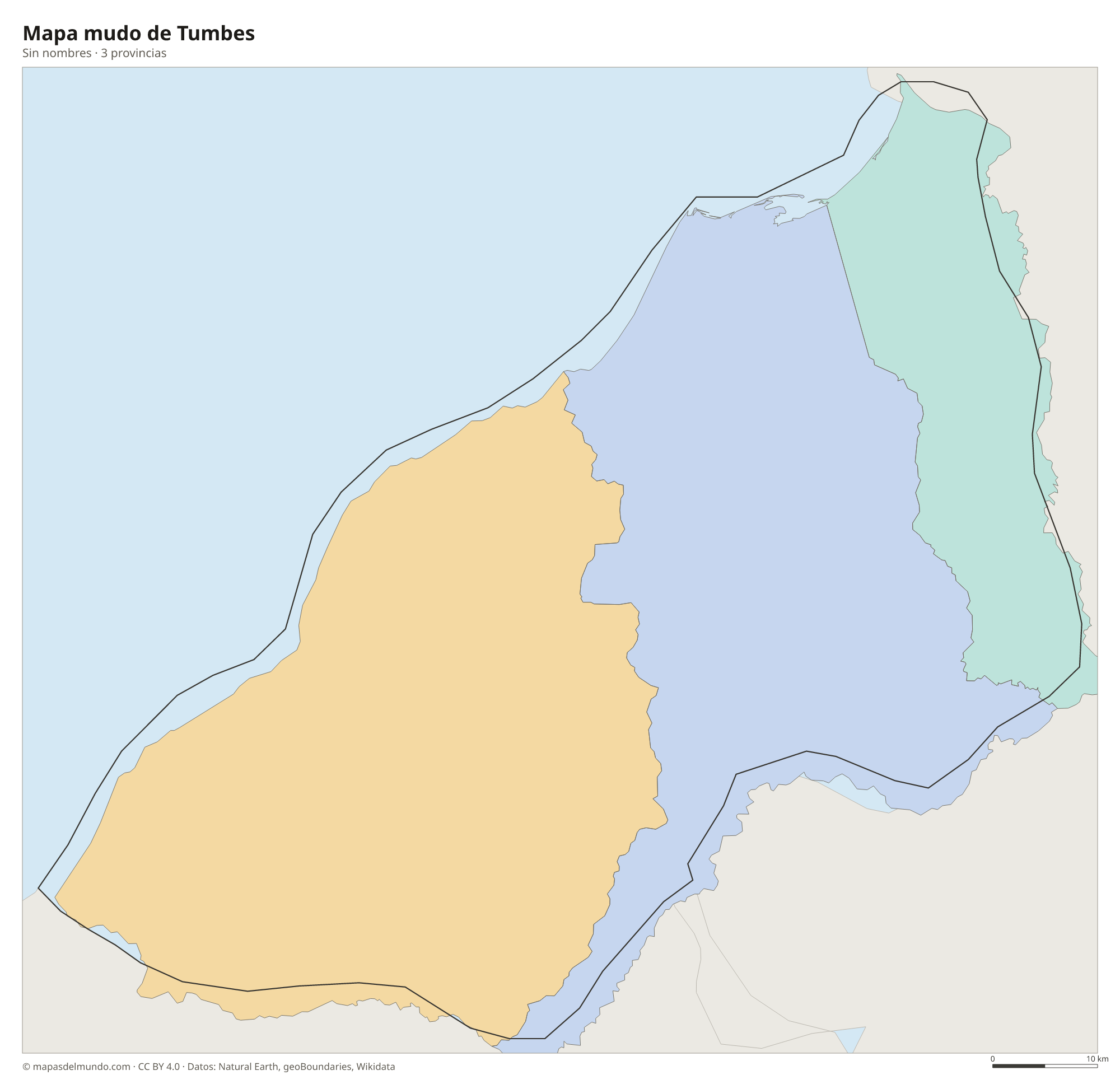 Mapa mudo de Tumbes