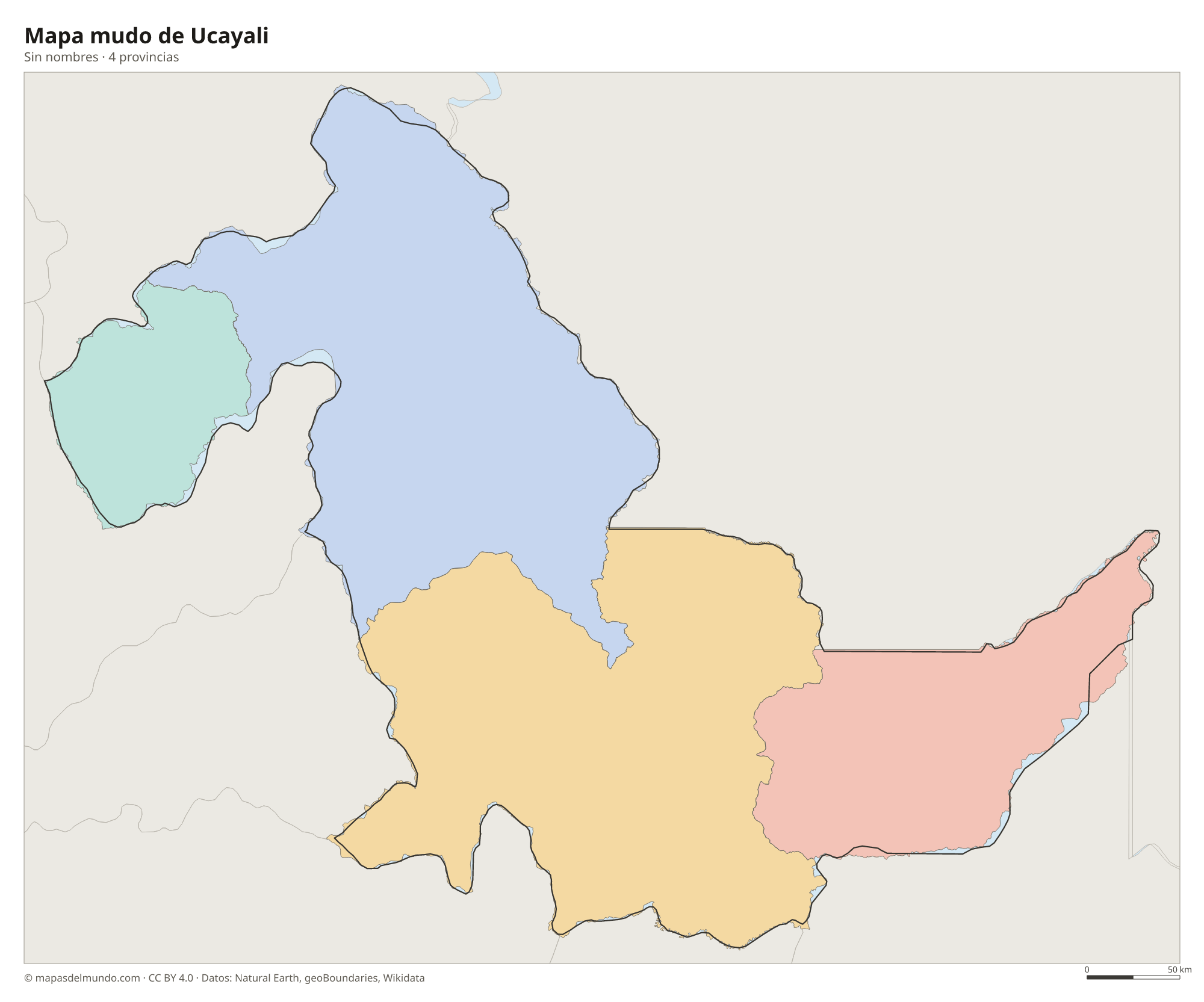 Mapa mudo de Ucayali
