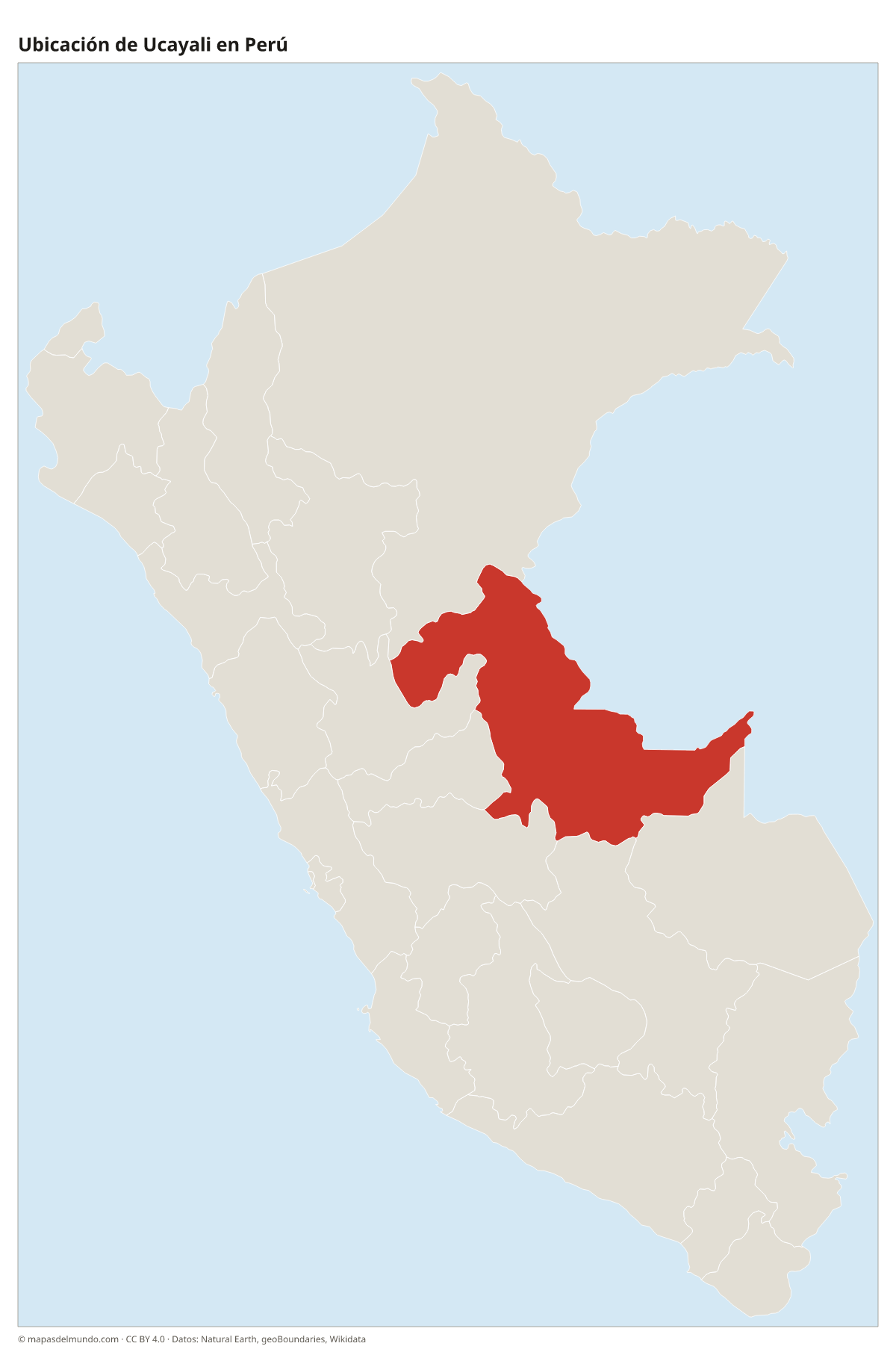 Ubicación de Ucayali en el mapa del Perú