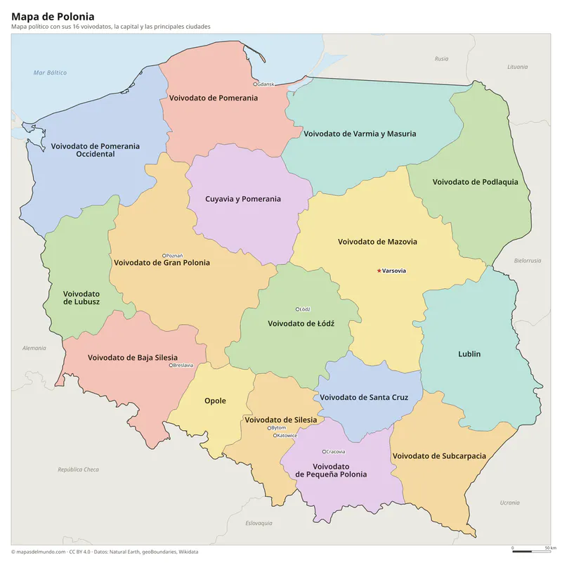 Mapa de Polonia