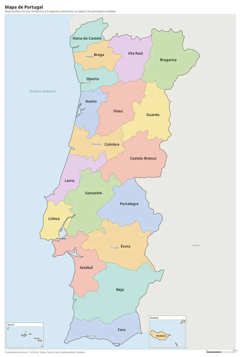 Mapa de Portugal