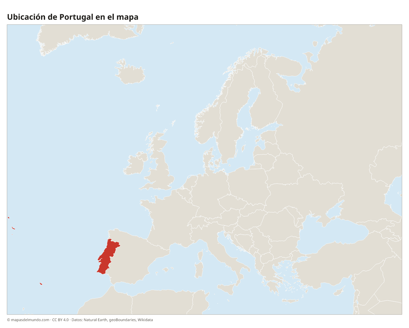 Ubicación de Portugal en el mapa
