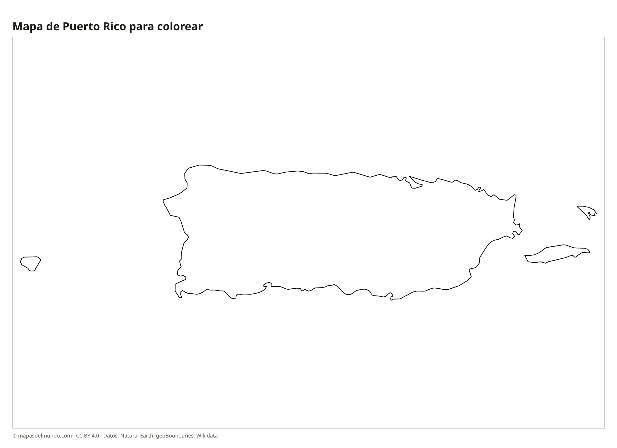 Mapa de Puerto Rico para colorear