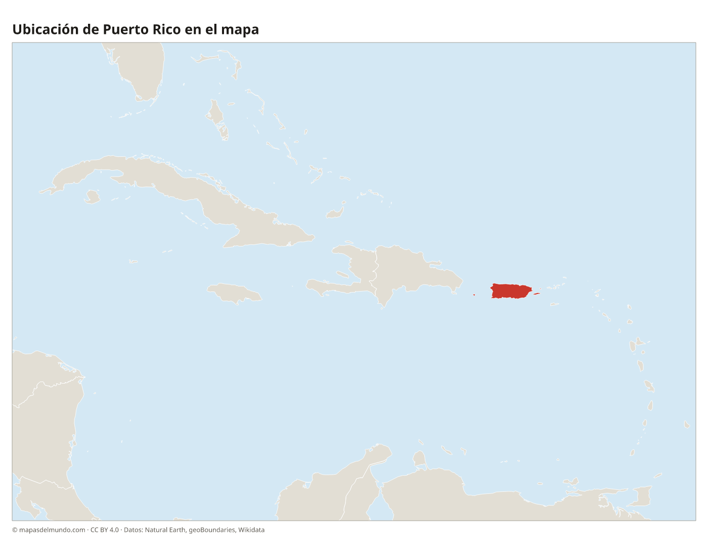Ubicación de Puerto Rico en el mapa