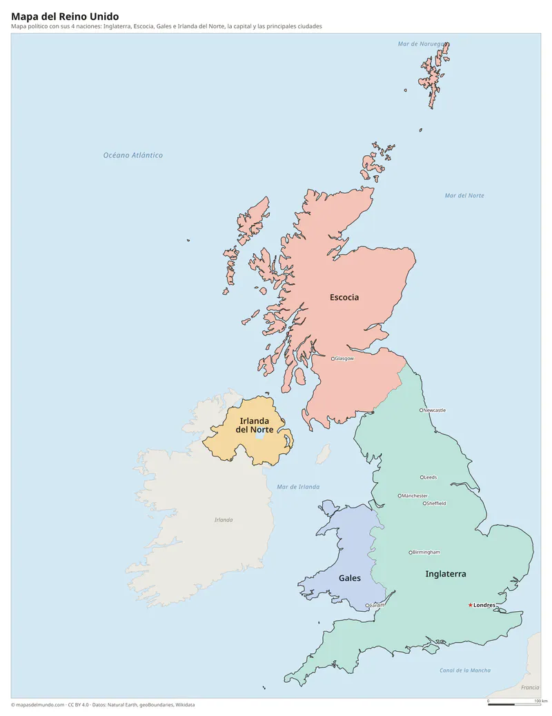 Mapa del Reino Unido