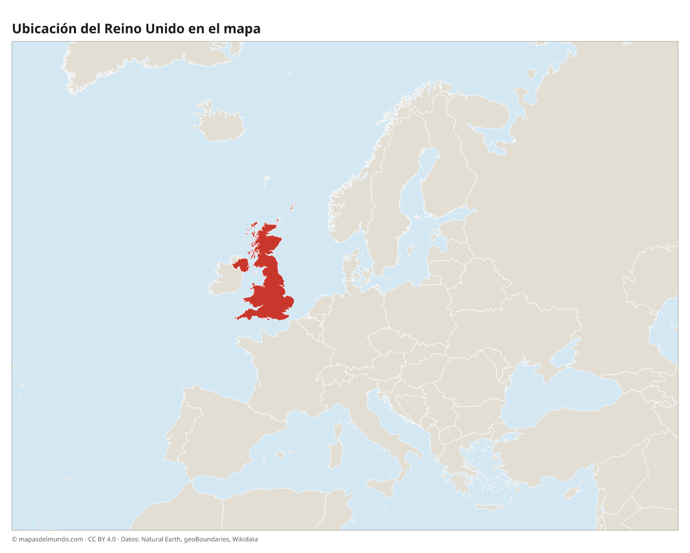 Ubicación del Reino Unido en el mapa