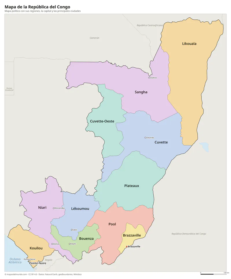 Mapa de la República del Congo
