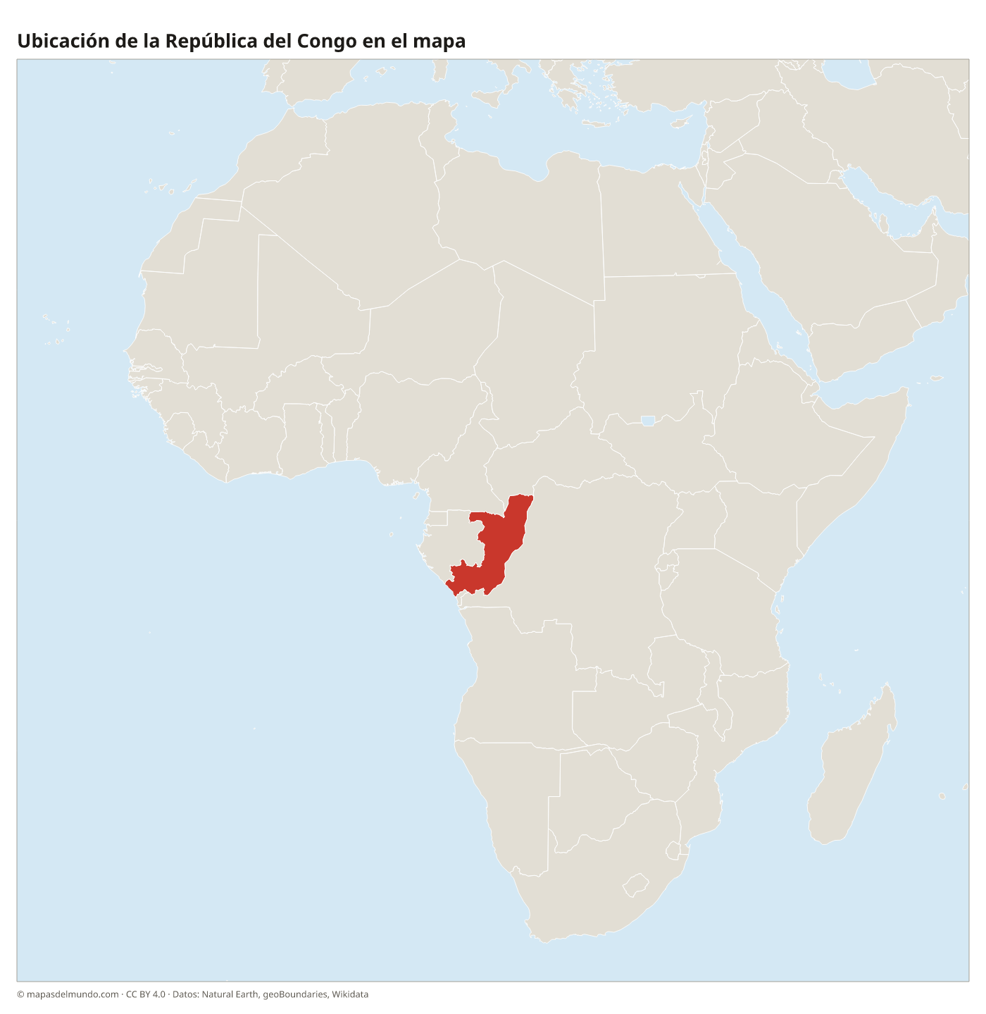 Ubicación de la República del Congo en el mapa