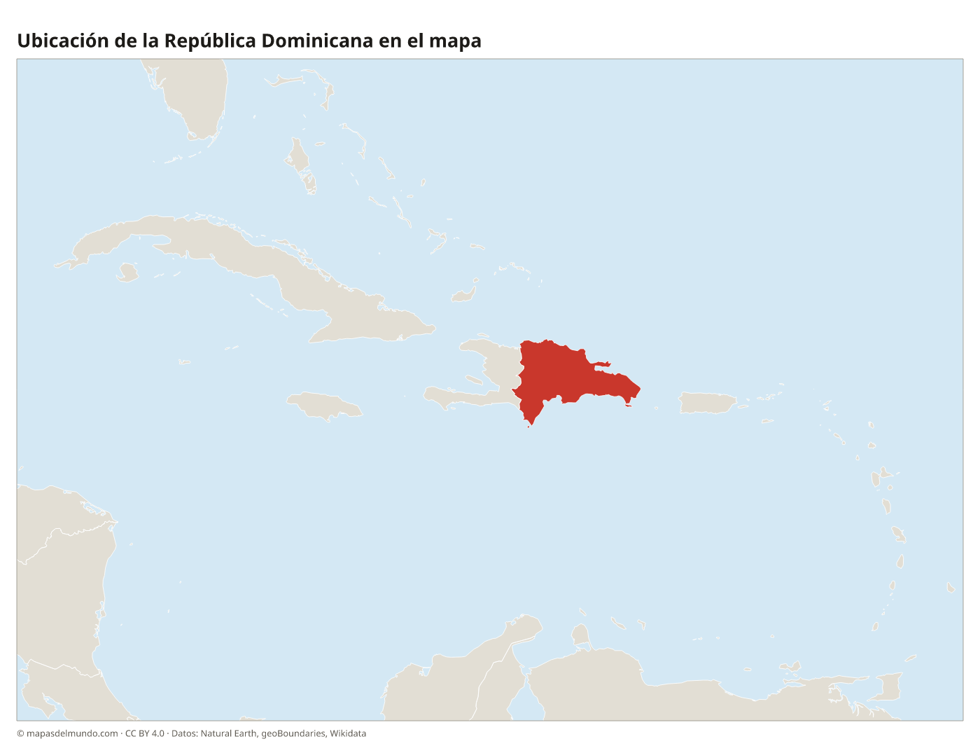 Ubicación de la República Dominicana en el mapa