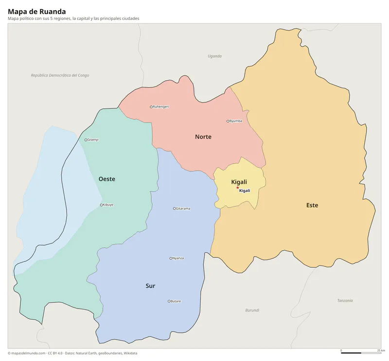 Mapa de Ruanda