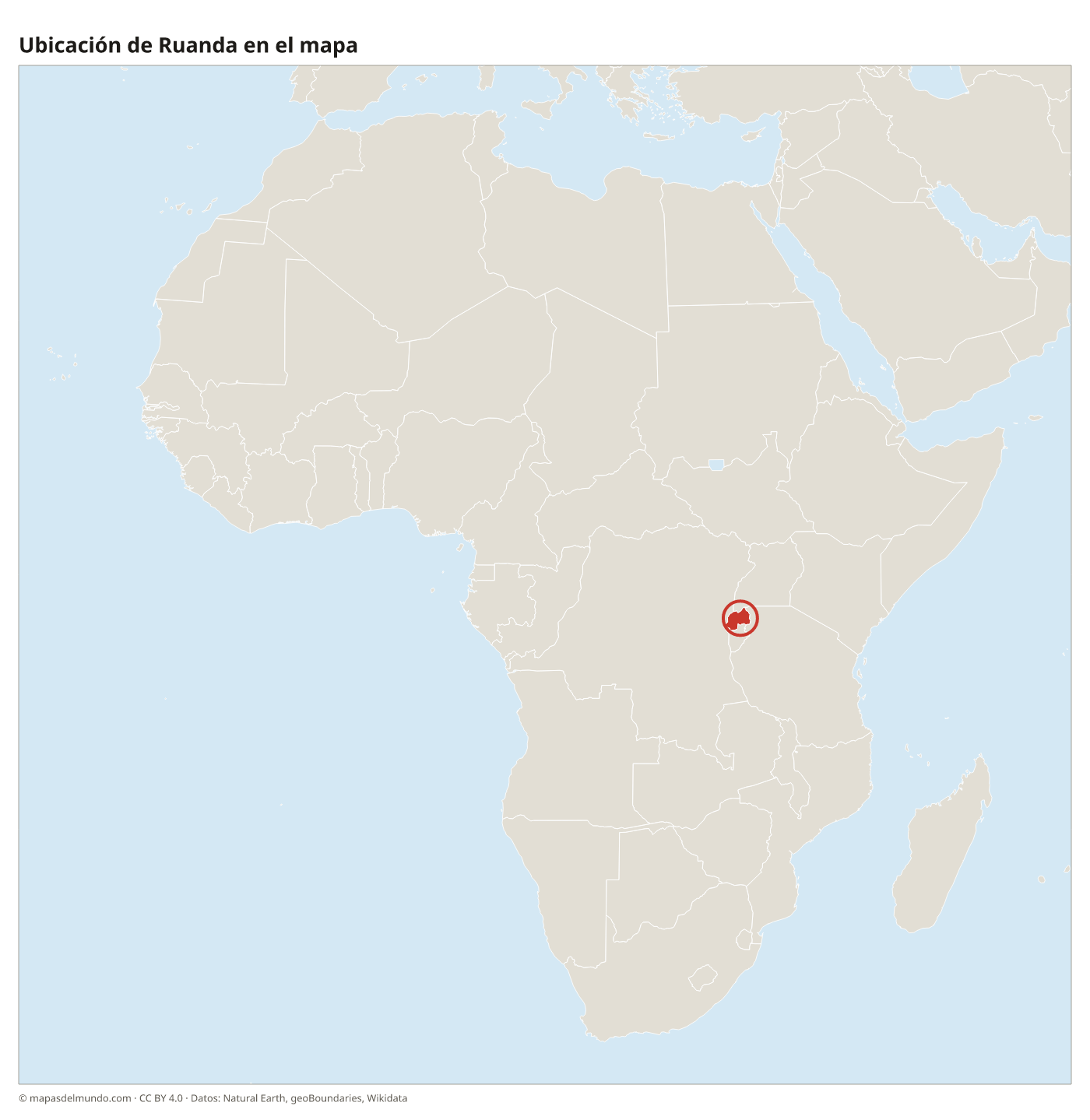 Ubicación de Ruanda en el mapa