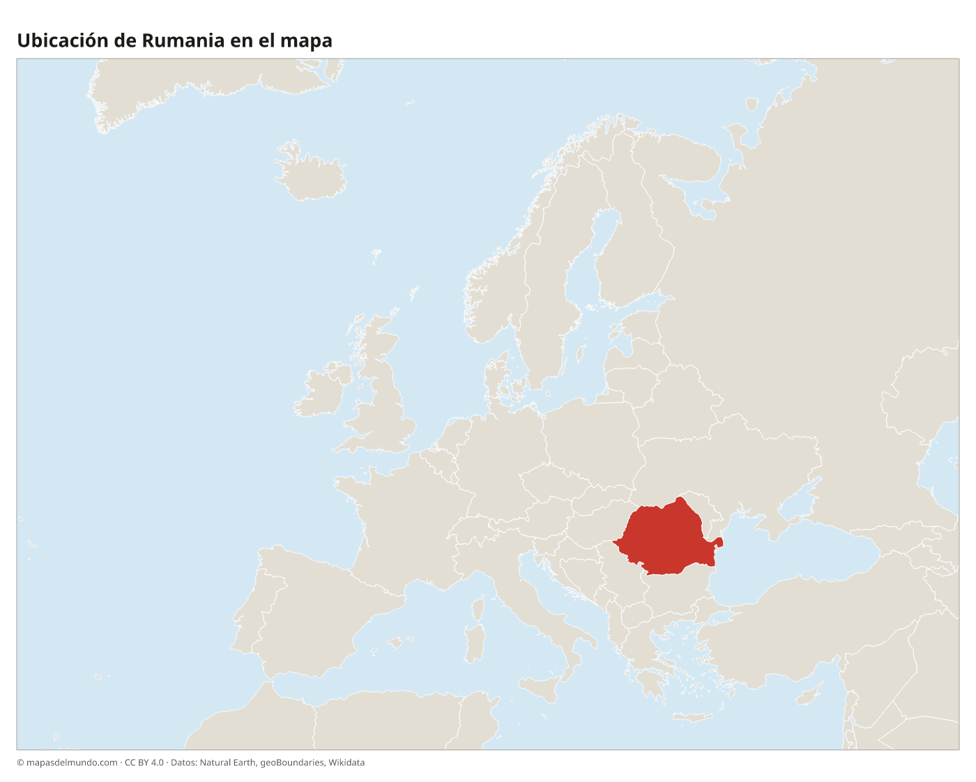 Ubicación de Rumania en el mapa
