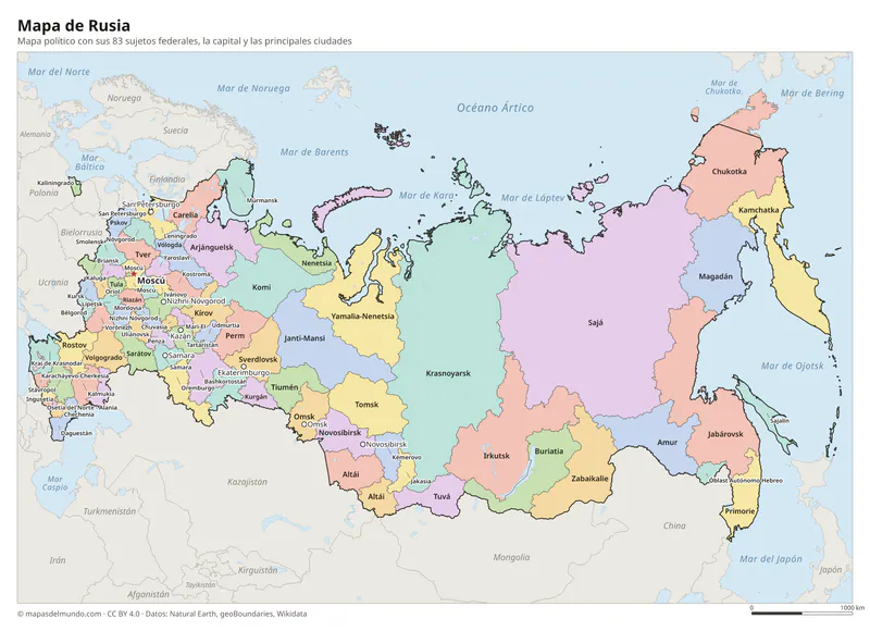 Mapa de Rusia