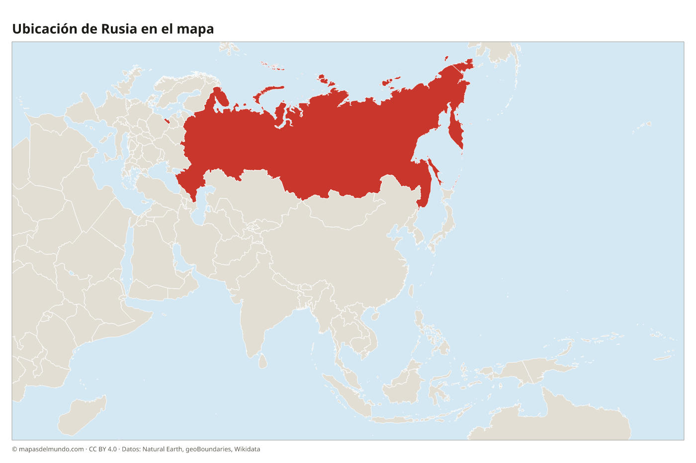 Ubicación de Rusia en el mapa