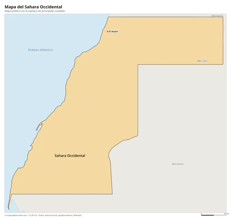 Mapa del Sahara Occidental