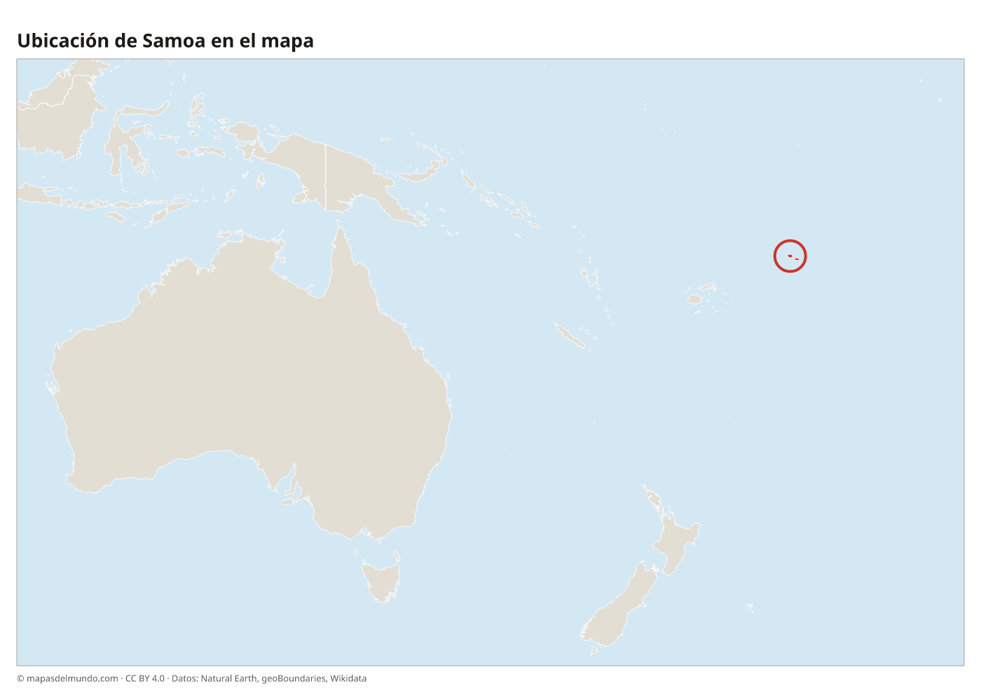 Ubicación de Samoa en el mapa