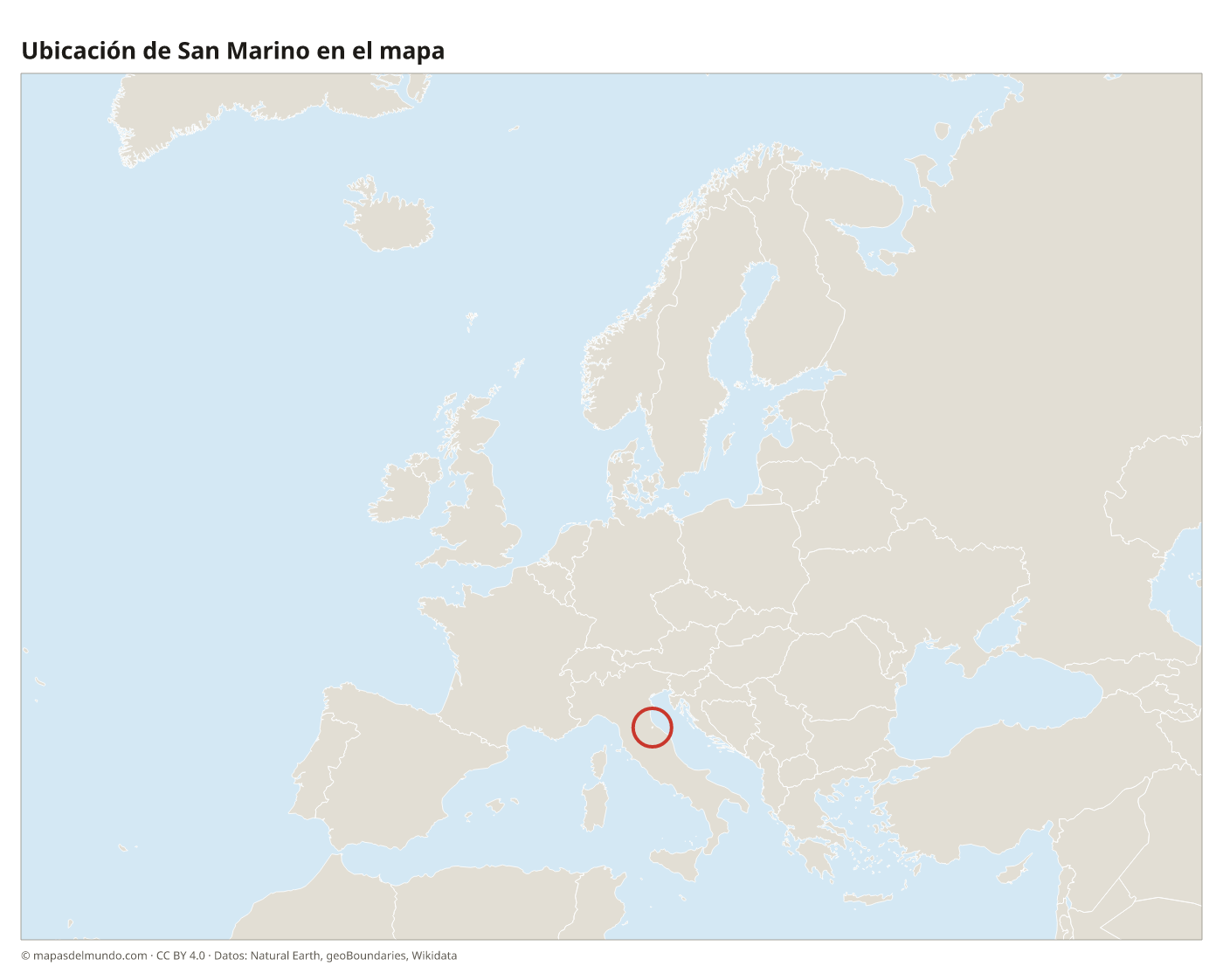 Ubicación de San Marino en el mapa
