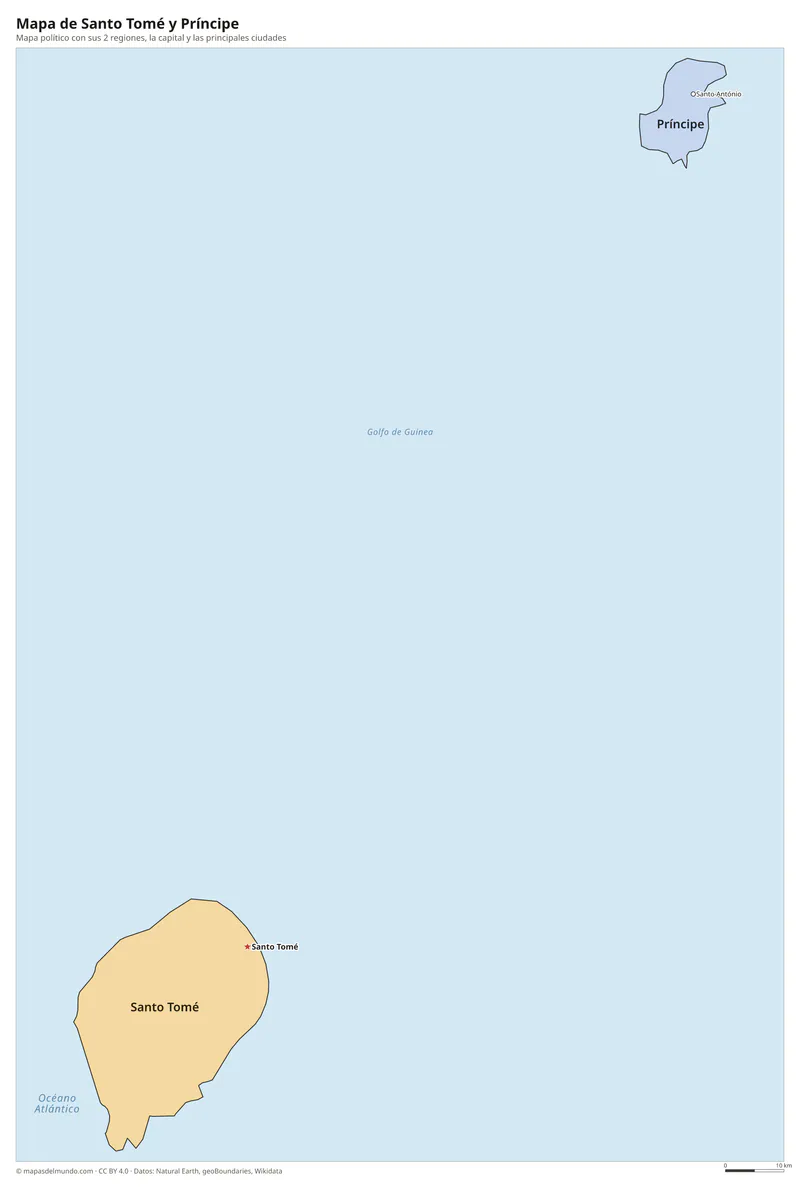 Mapa de Santo Tomé y Príncipe