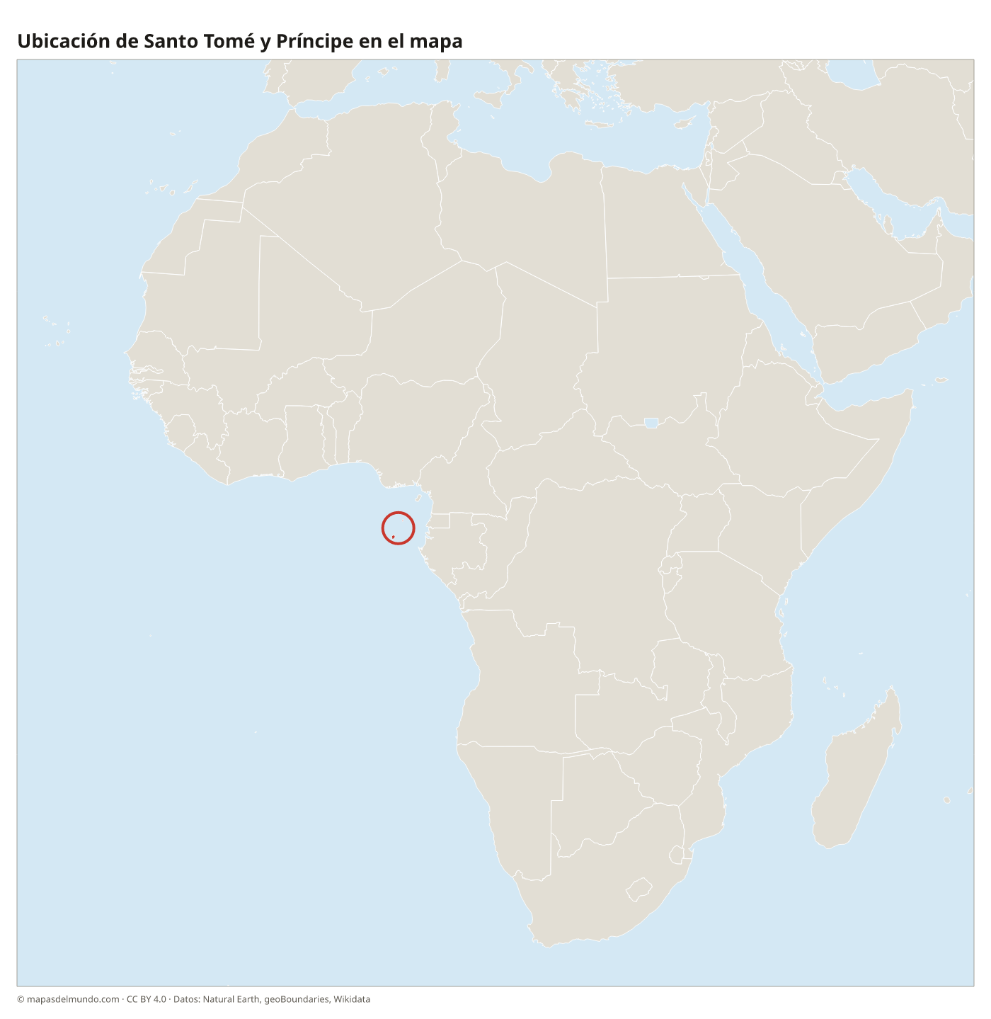 Ubicación de Santo Tomé y Príncipe en el mapa