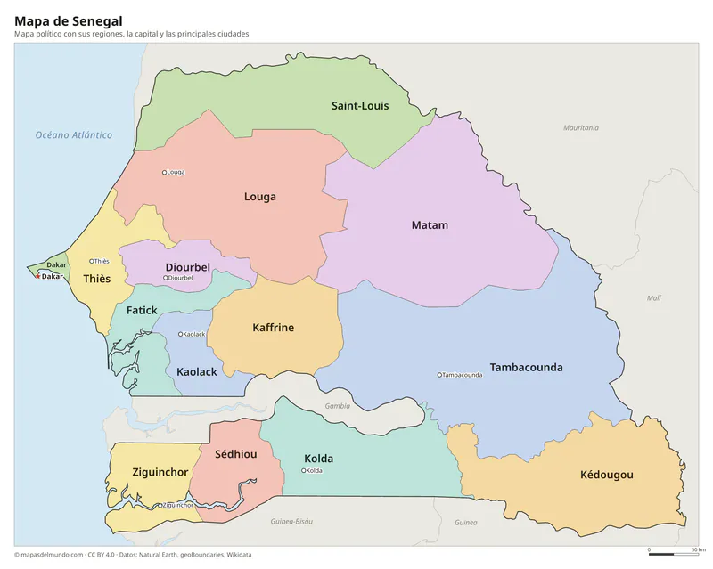 Mapa de Senegal