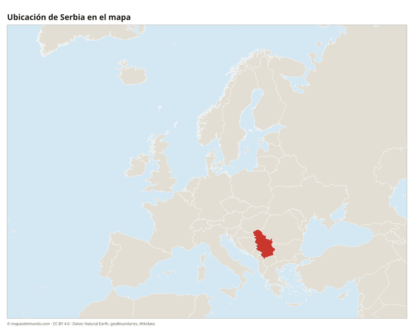 Ubicación de Serbia en el mapa