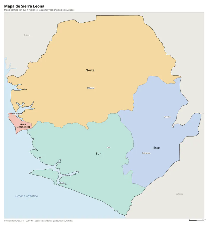 Mapa de Sierra Leona