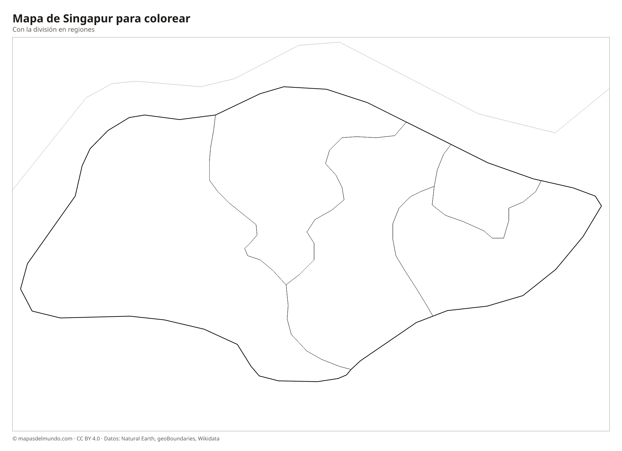 Mapa de Singapur para colorear